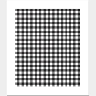 Black and White Houndstooth Gingham Plaid Posters and Art